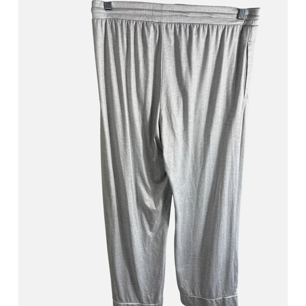 GapBody Original Gray Pajama Set Long Sleeve Button Up Top & Wide Leg Pants M